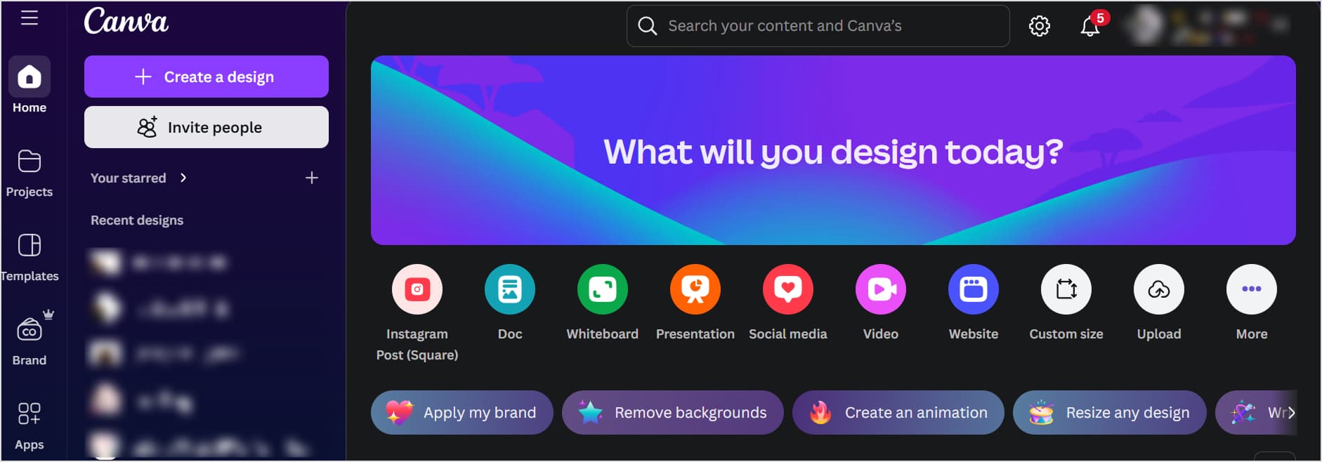Canva Interface