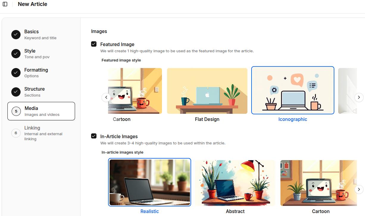 Built-in media library - Contentpen.ai.