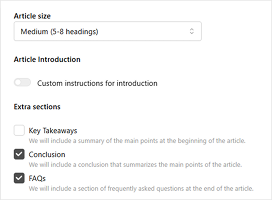 choose no. of headings