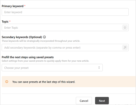 add keywords
