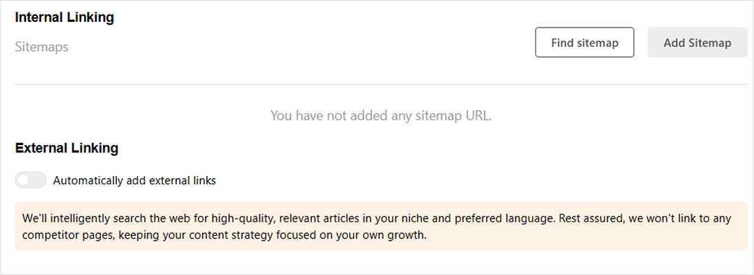 set internal external linking