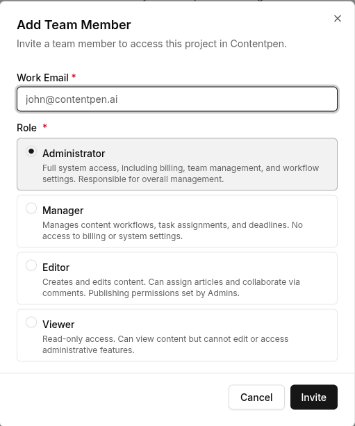 Team member adding workflow - Contentpen.ai.