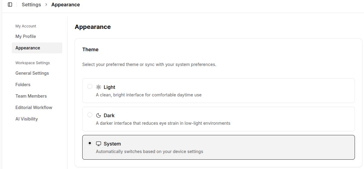 Change the appearance of your workspace with Contentpen.ai.