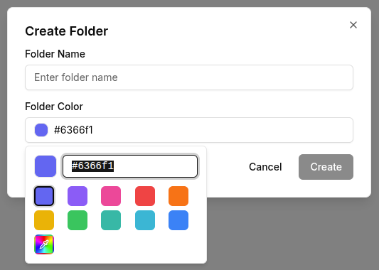 Different folder color options - Contentpen.ai.