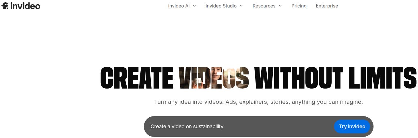 InVideo landing page
