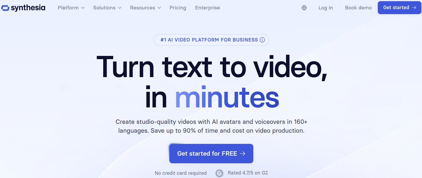 Synthesia landing page