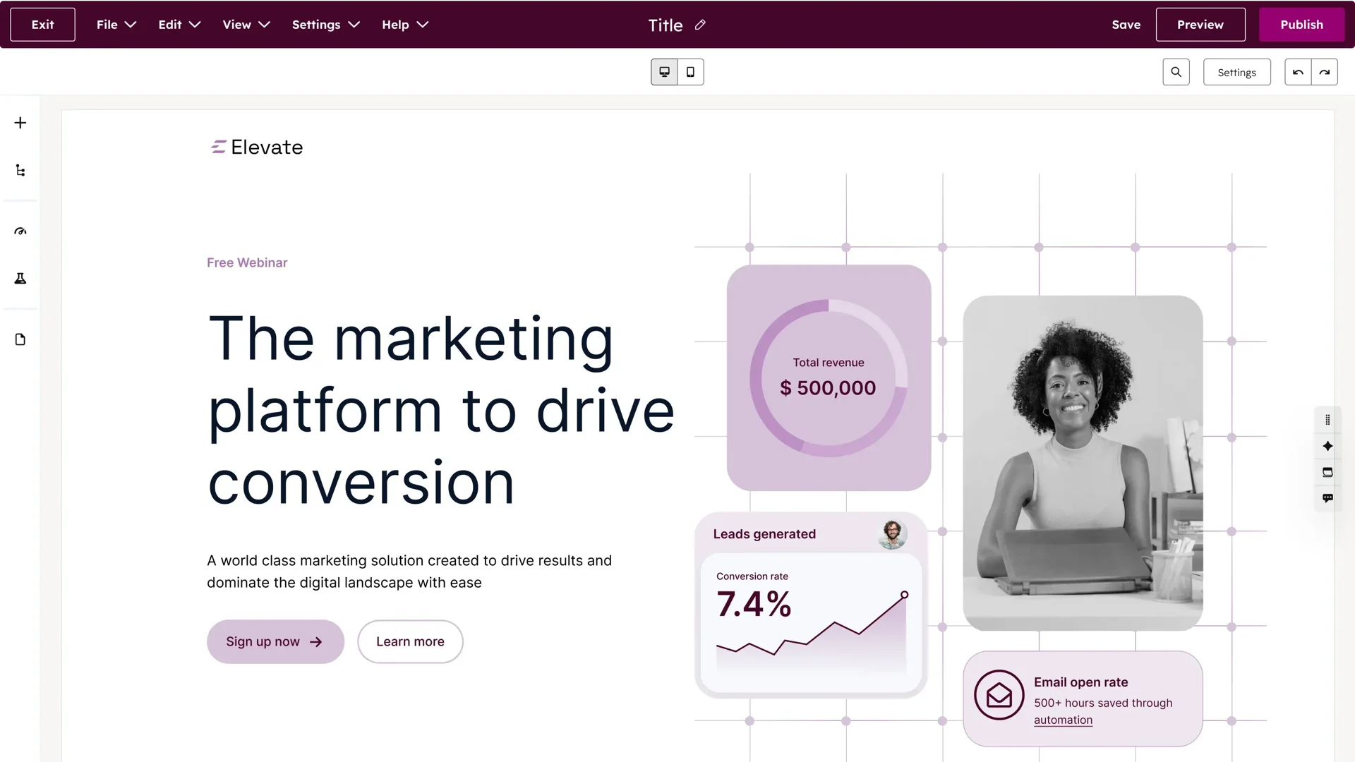 HubSpot main tool interface.