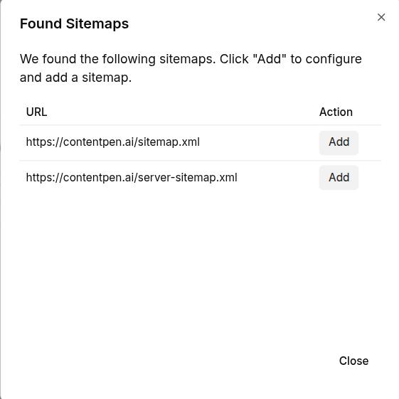 Sitemap found for your domain - Contentpen.ai.