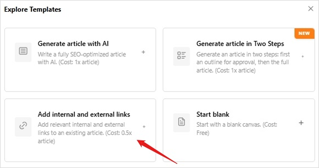 Add external or internal links