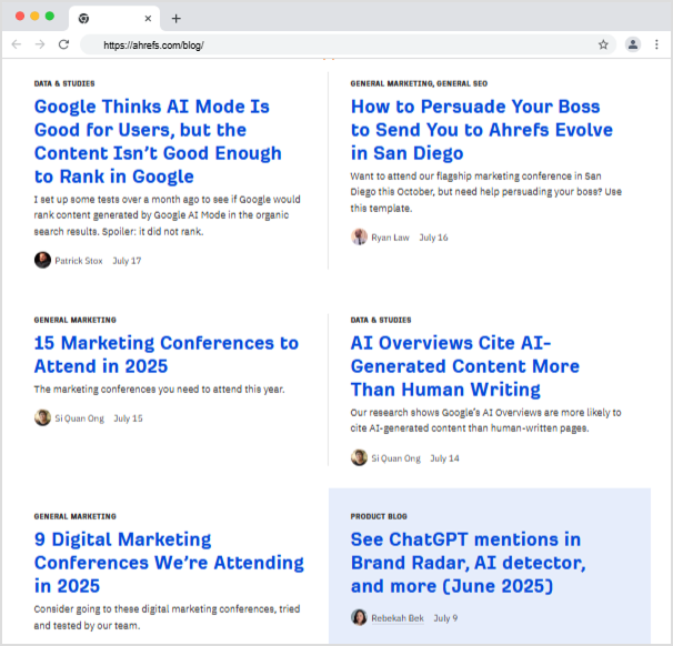 Ahrefs blog