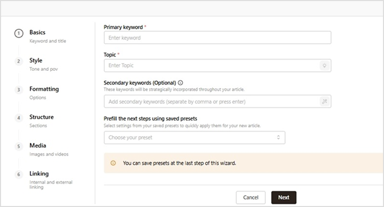 Create your preset