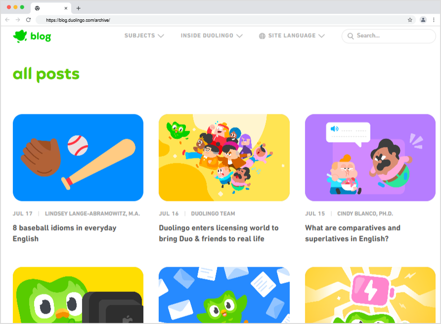 Duolingo blog