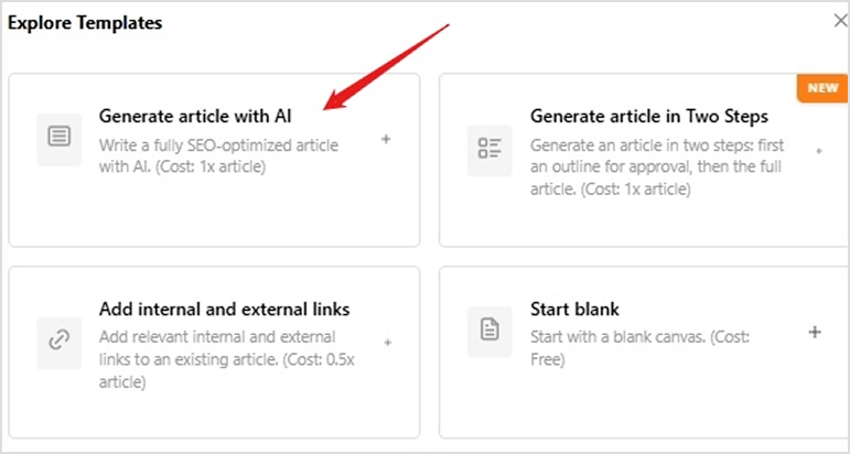Generate article with AI