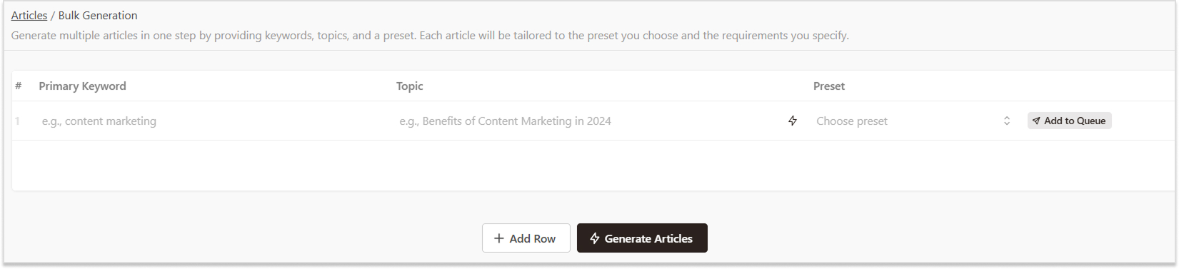 2 Step article generation