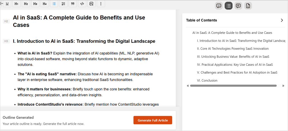 SEO optimized outline