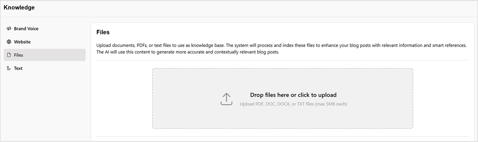 add files to maintain brand voice