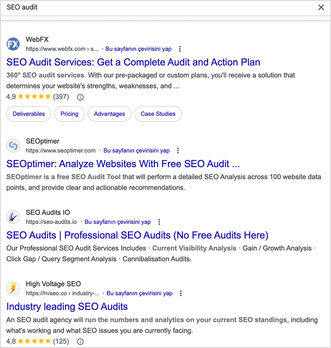 Primary keyword example written in Google search bar