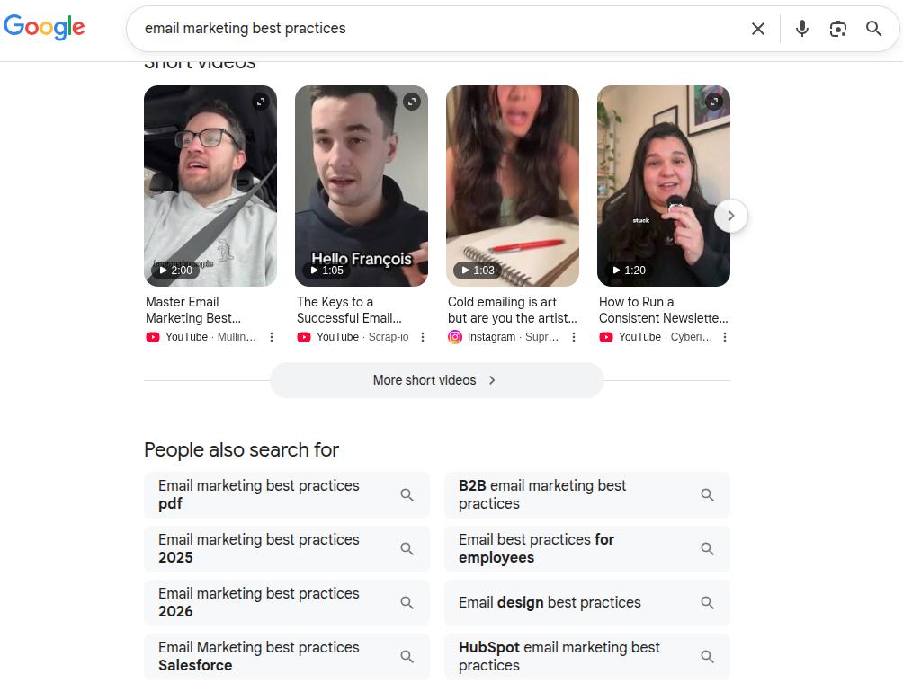 Where to find semantic keywords on a Google search