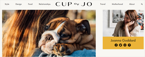 Cup of Jo blog example.