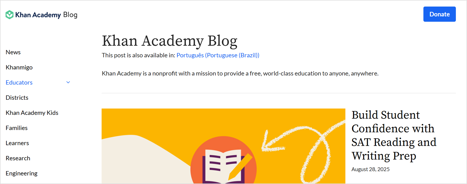 Khan Academy blog.