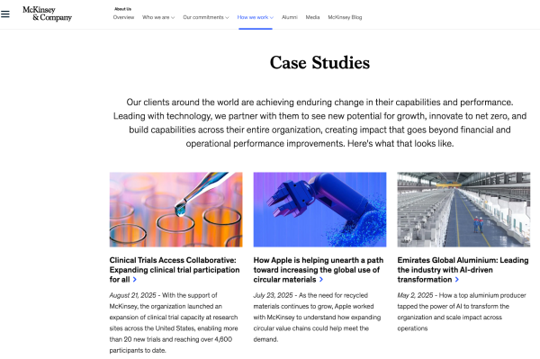 McKinsey's case studies.