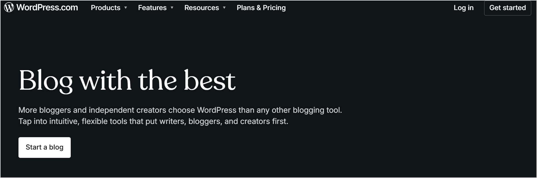 WordPress landing page.