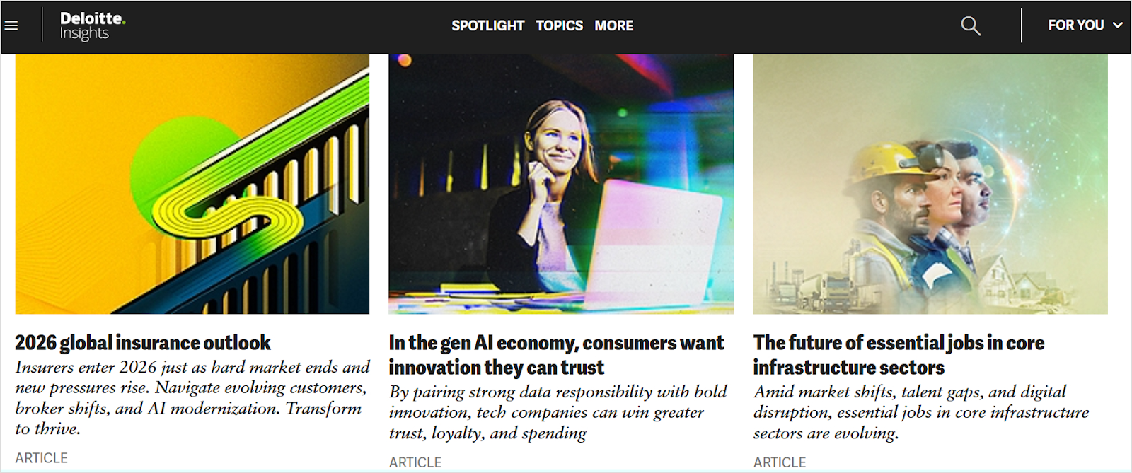 Deloitte example of long-form reports.