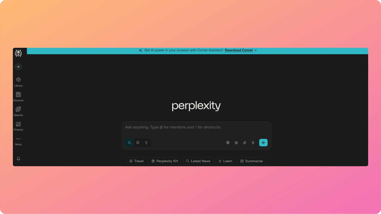Perplexity AI interface