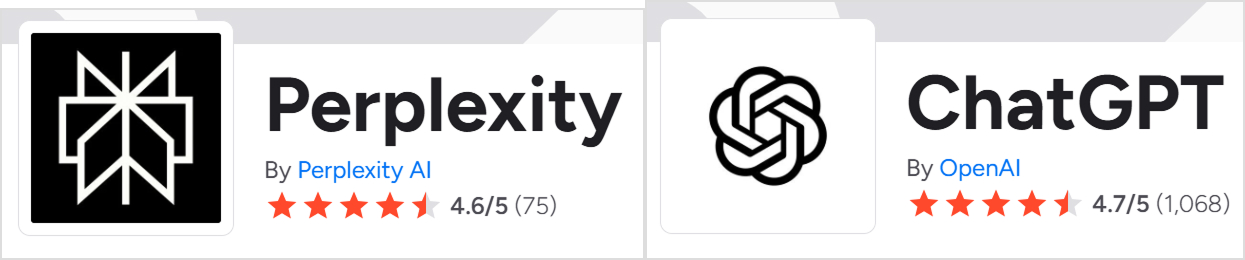 Perplexity and chatgpt rating