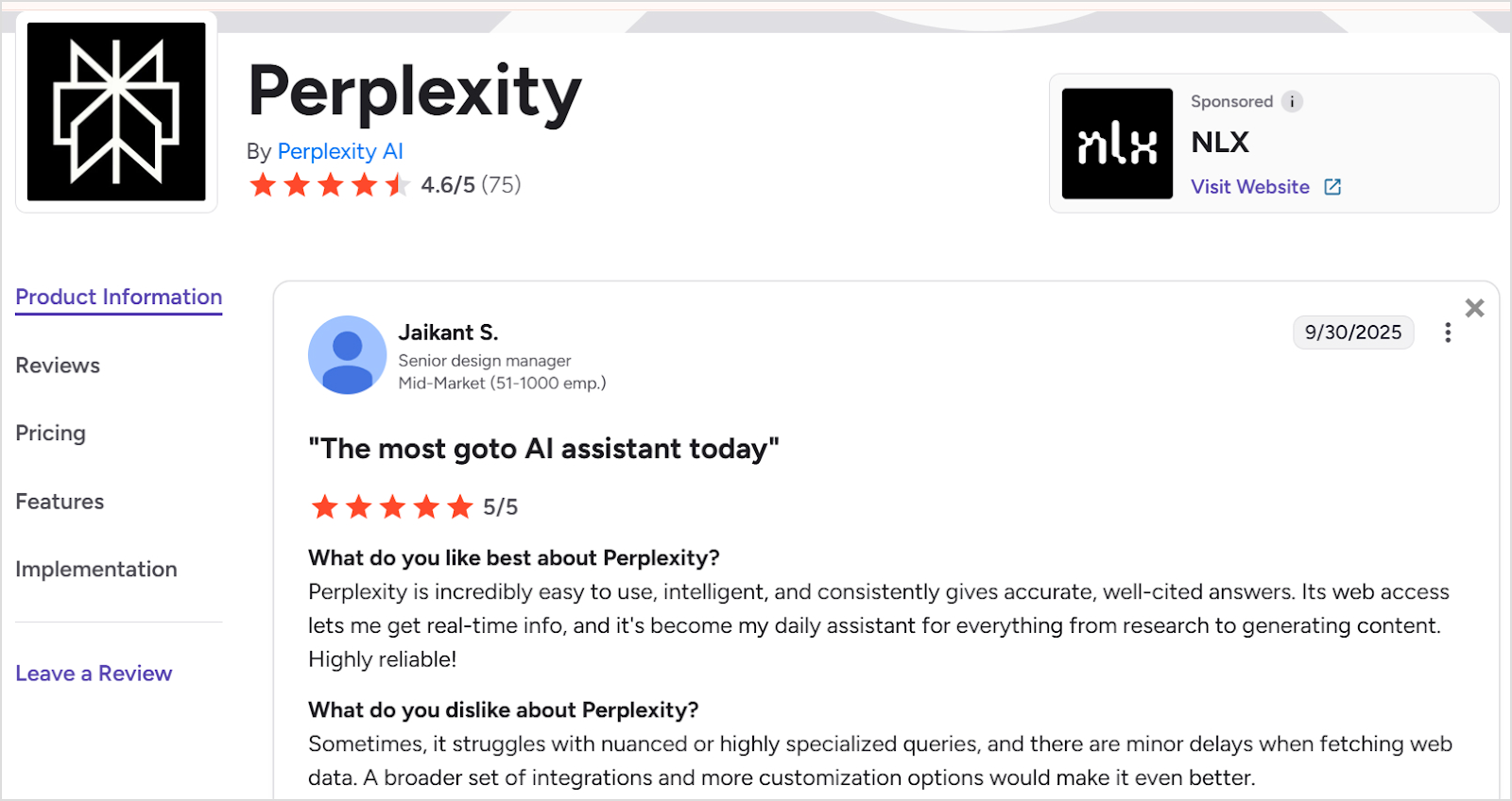 Perplexity reviews
