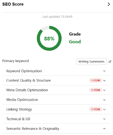 Review the SEO score and fix issues - Contentpen.ai