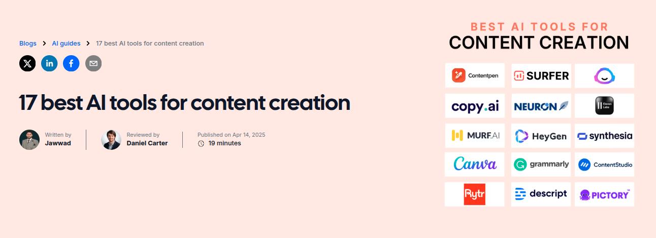 17 best AI tools blog - Contentpen.ai.