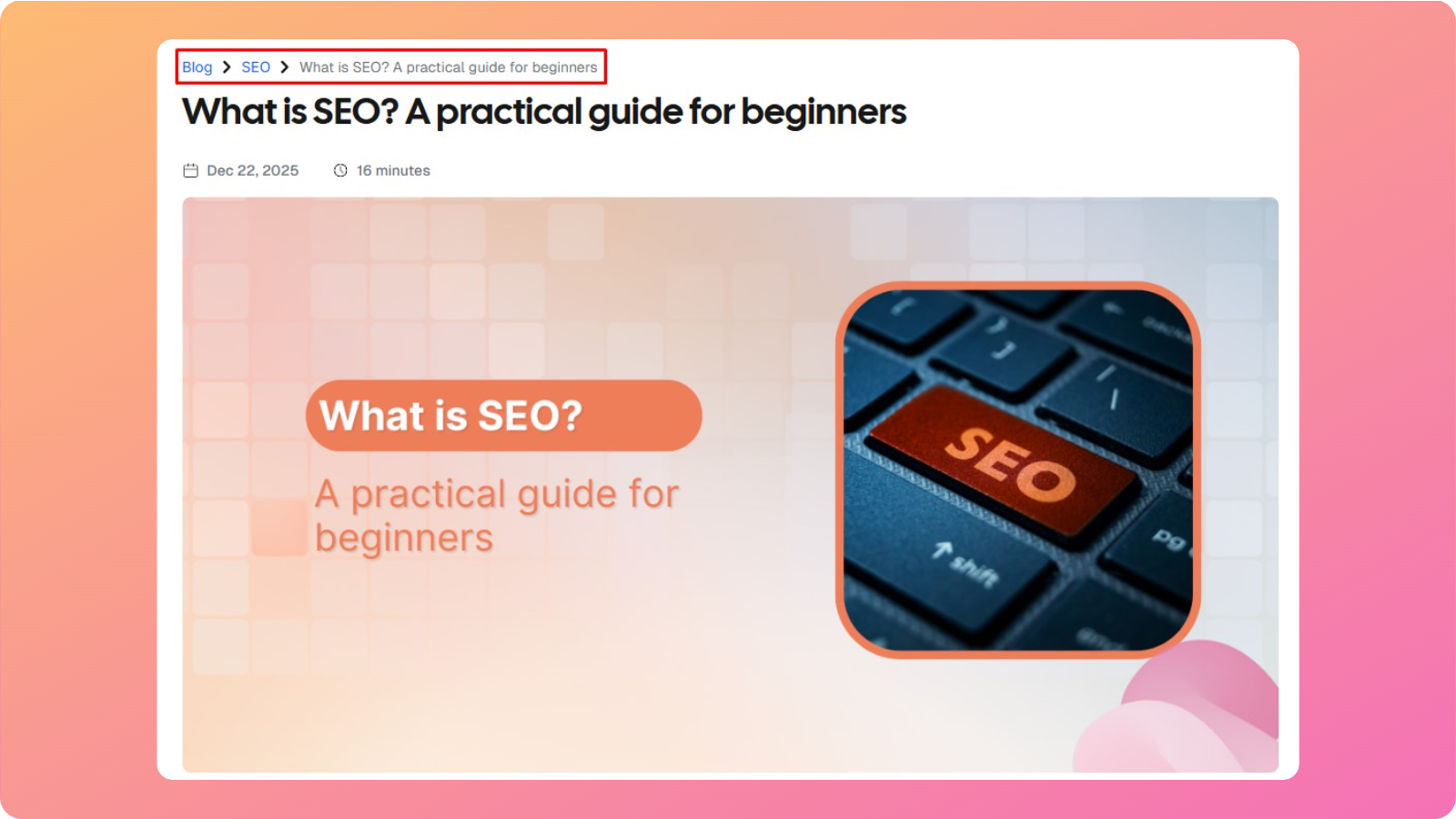 Breadcrumb link example