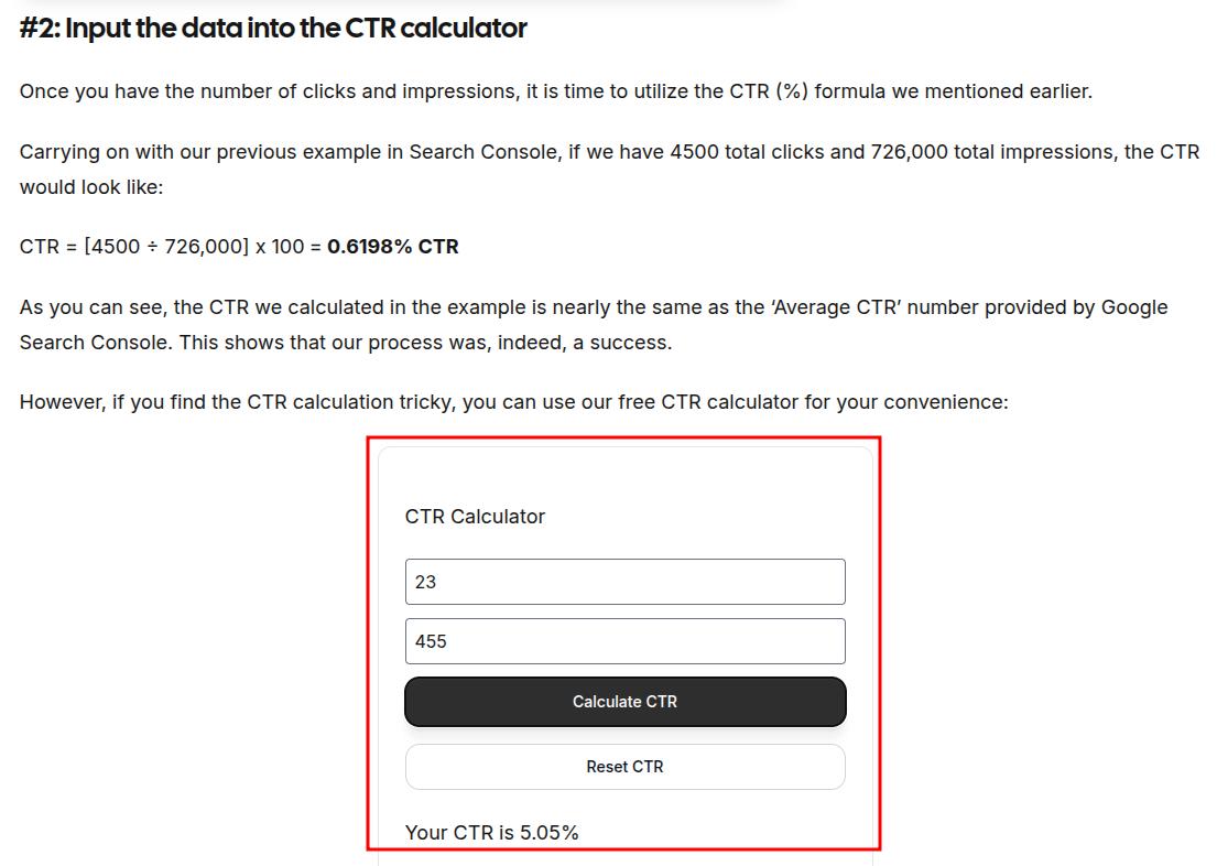 CTR calculator by Contentpen.ai.