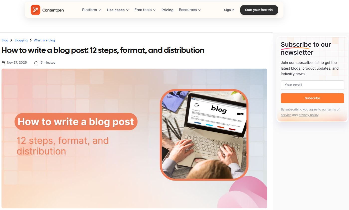 How to write a blog post - Contentpen.ai
