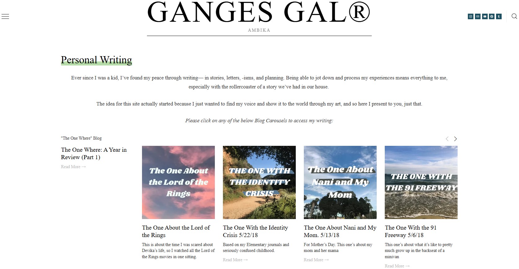 Ganges Gal blog page