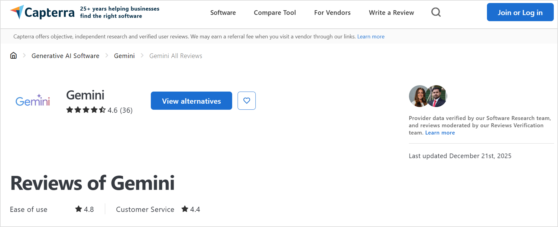 Gemini user reviews Capterra