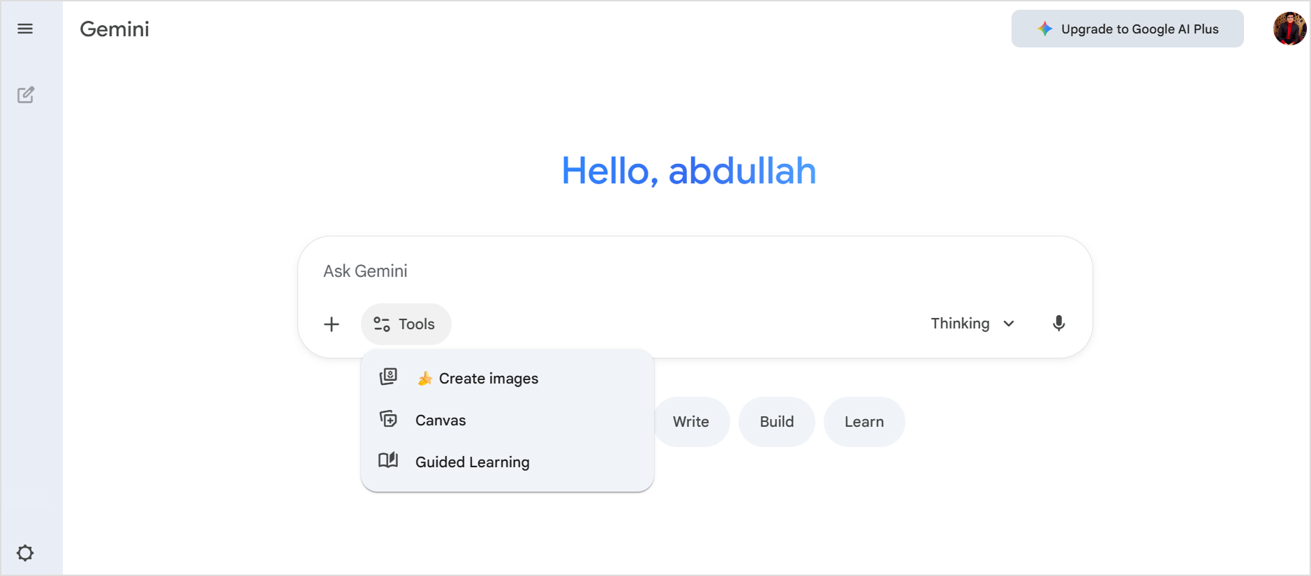 Gemini main interface