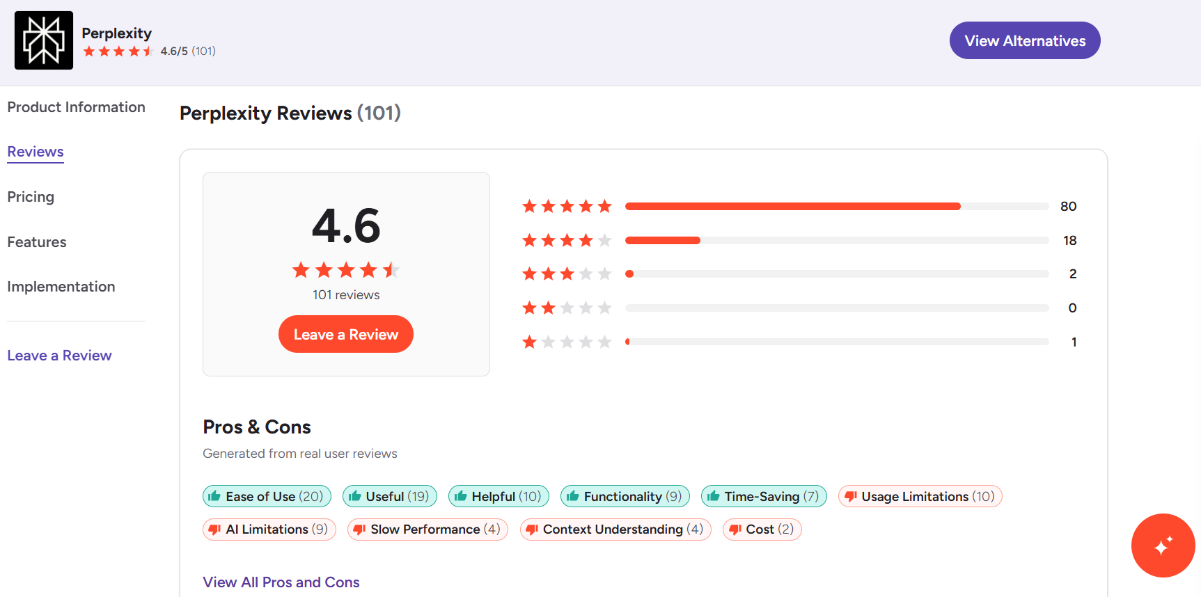 Perplexity user reviews