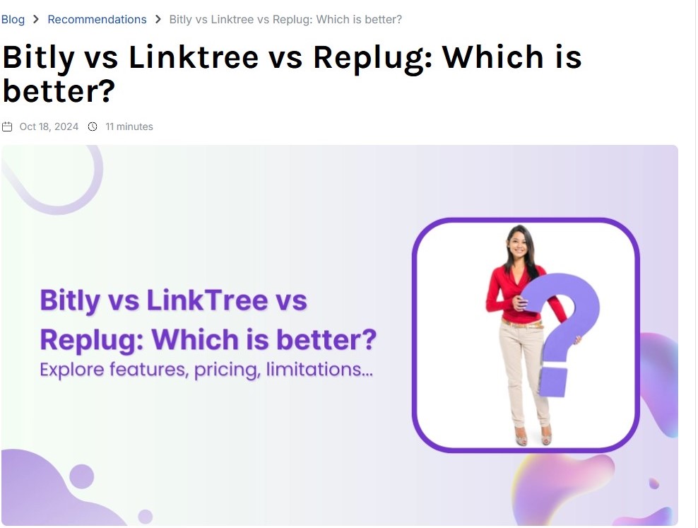 Bitly vs Linktree vs Replug blog - Replug.io