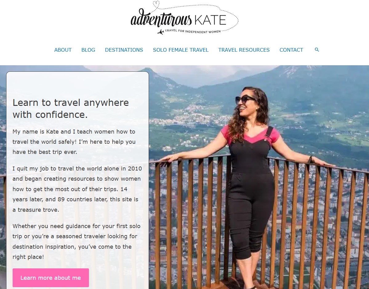 Adventurous Kate blog