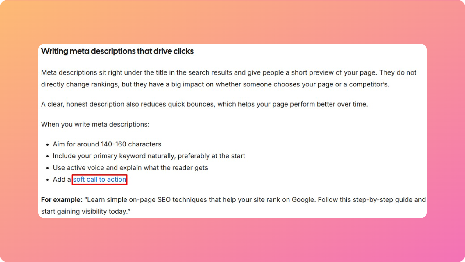 Contextual internal link example