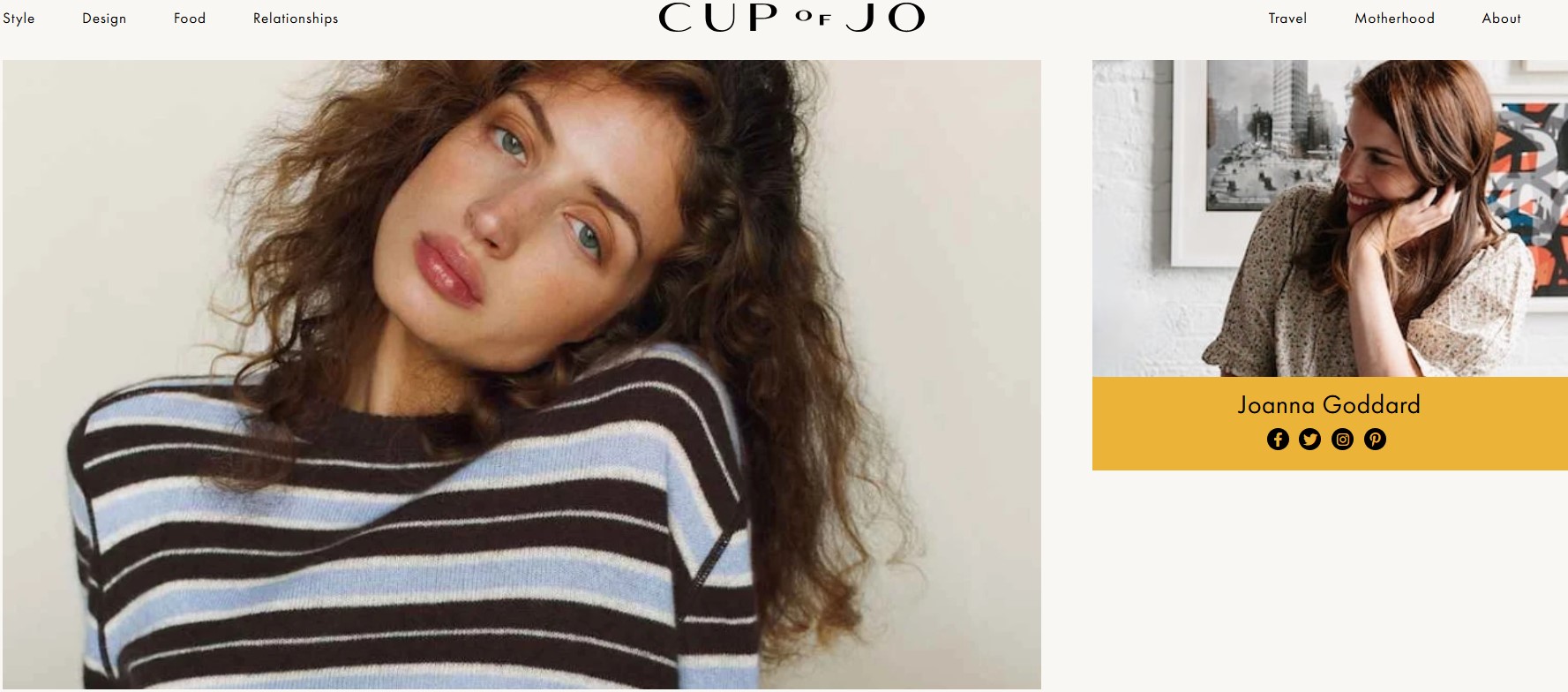 Cup of Jo blog page