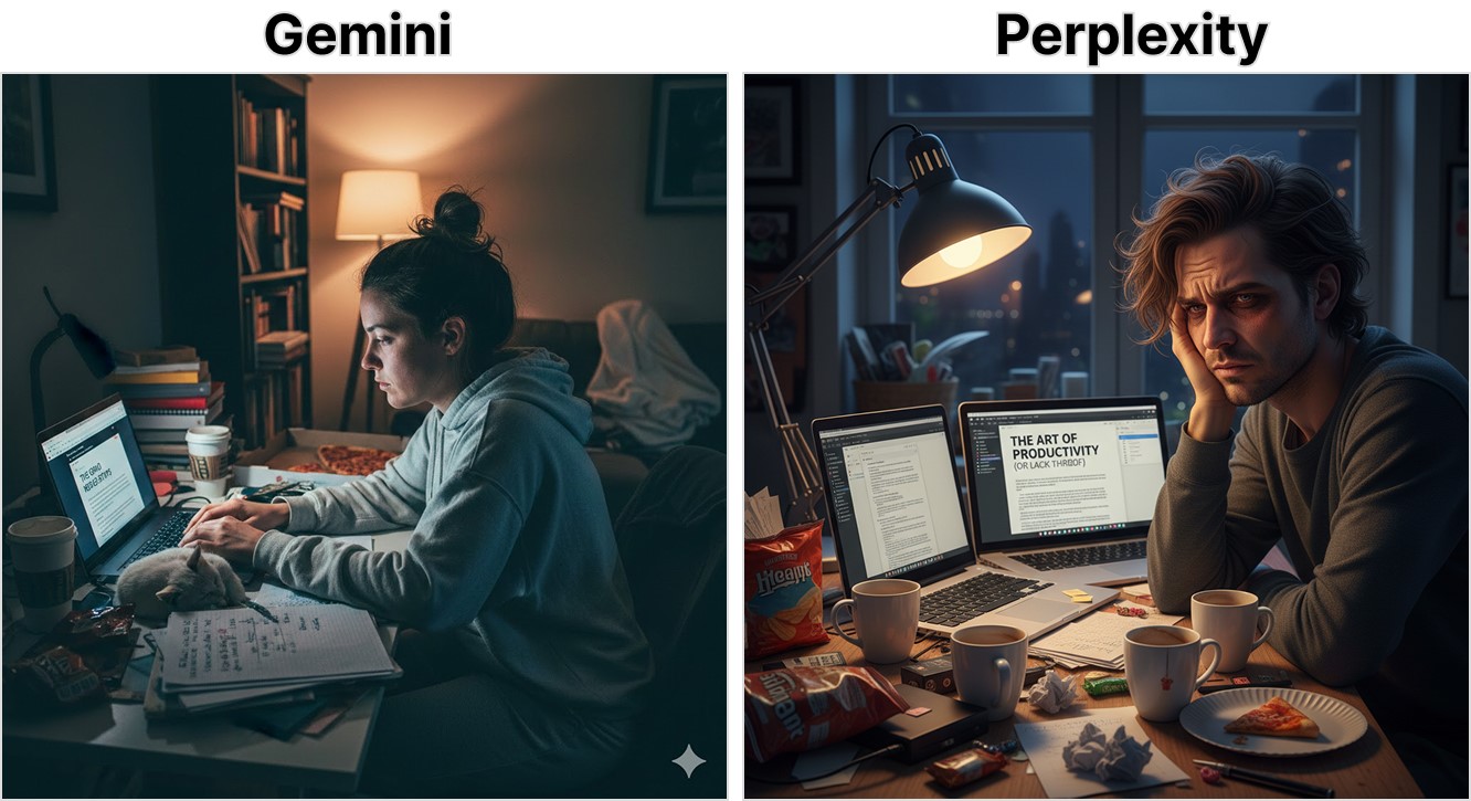 Image creation comparison: Perplexity vs Gemini
