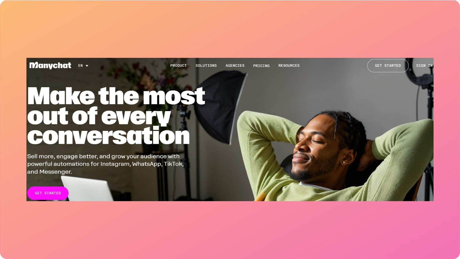 Manychat landing page