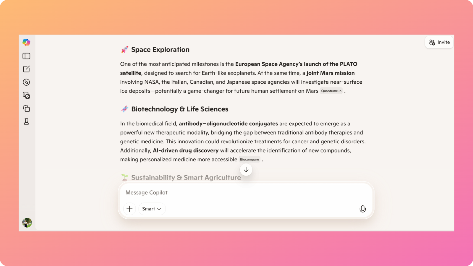 Copilot writing output