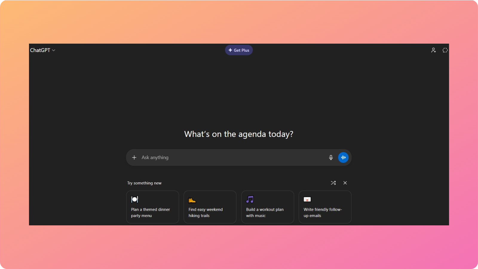 ChatGPT main interface
