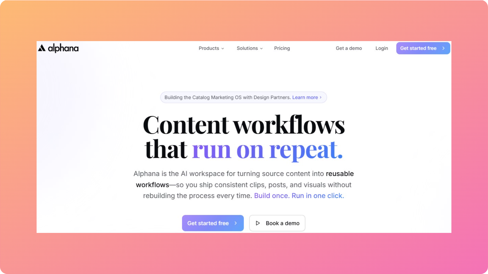 Alphana main landing page
