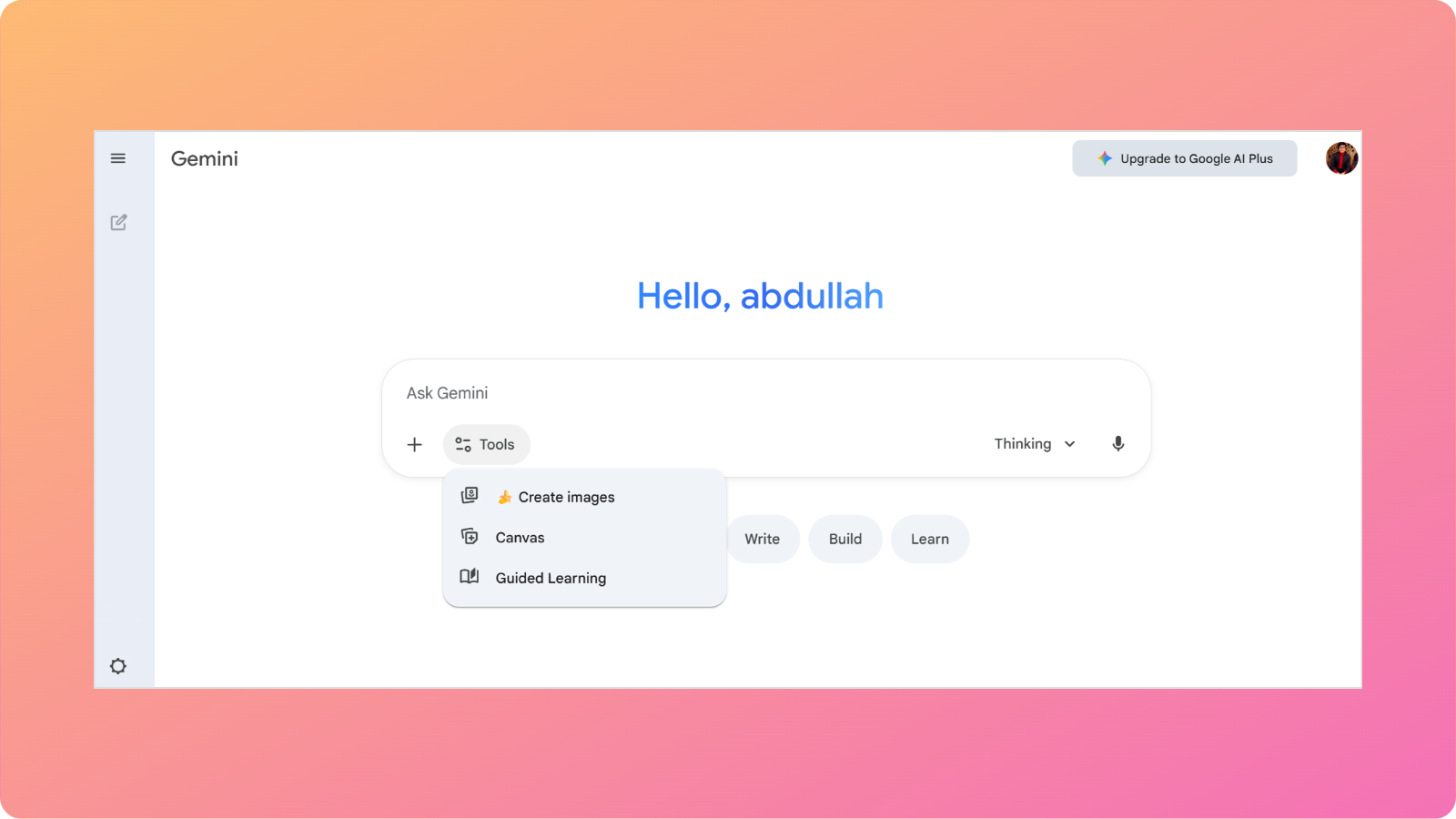 Gemini main interface