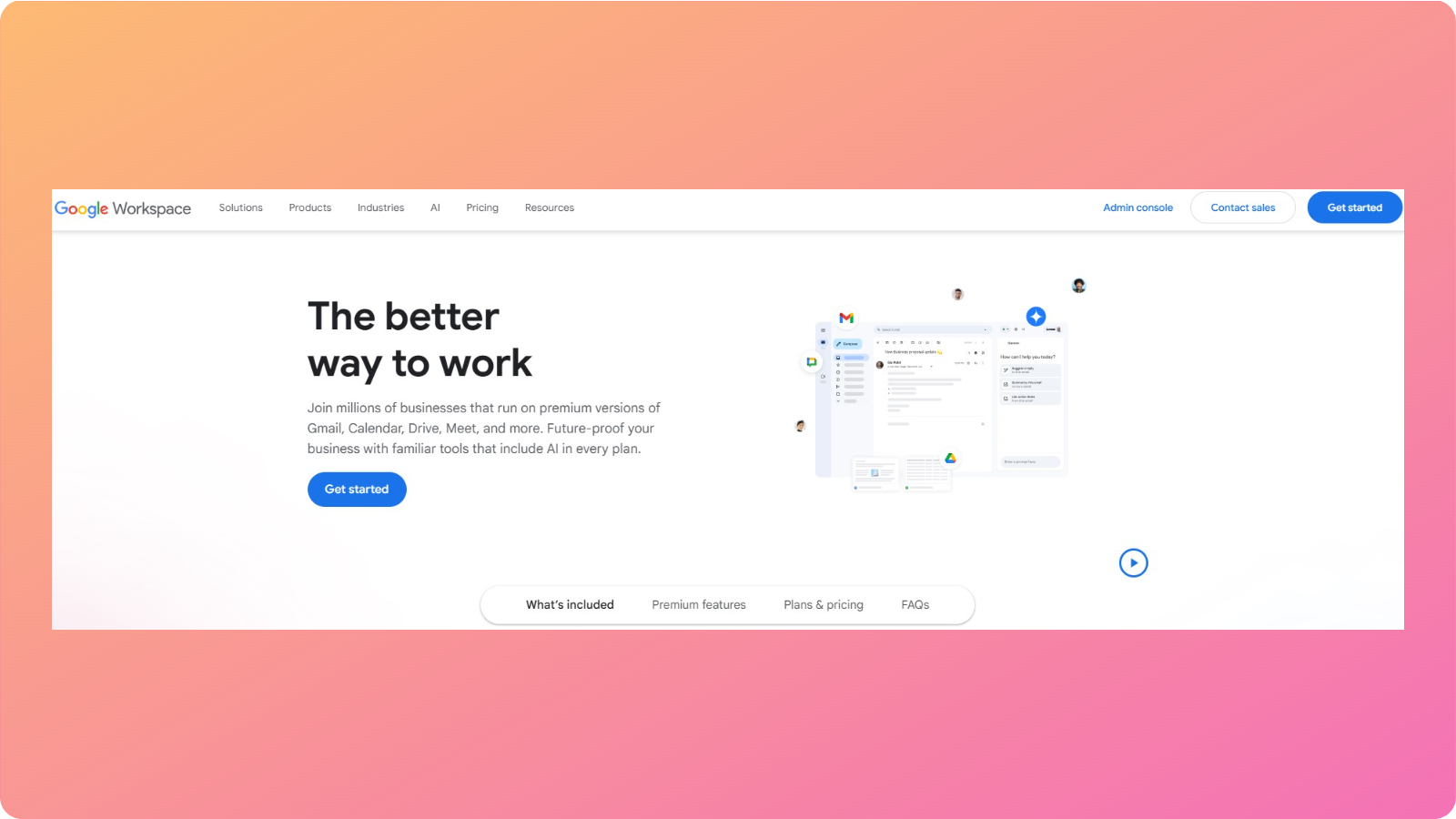 Google Workspace landing page